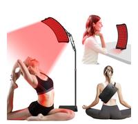 Veefy RED LIGHT THERAPY DEVICE - 660nm Red LED & 850nm Infrared Face Body Lamp Versatile Design with Stand, Legs and Strap - Excellent Finish and Easy to Use (Black)