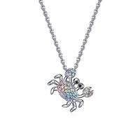 VEEHOO Seahorse/Whale/Starfish/Crab/Fish/Jellyfish/Squid Necklace for Girls Womens,Cute Ocean Animal Jewelry Gifts for Daughter Niece, Zinc, Rhinestone