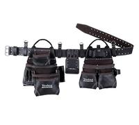 VEEKAY Oil Tanned Leather Tool Pouch Rig 22 Pocket Tool Pouch Brown Belt for Carpenter, Construction, Framers, Handyman, Electrician Fits for 30" to 56" Waist