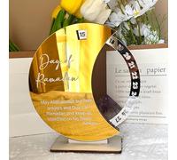 VEEKAY Ramadan Advent Calendar, 30 Days Ramadan Countdown Rotating Calendar, Acrylic, Digital Rotating Eid Calendar, For Ramadan Decoration, Eid Gift, Moon Gold + Digital Silver, (GKZJDJSBJ001)