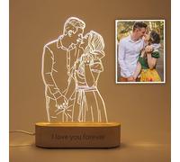 Veeki Custom 3d Photo Lamp Personalized Portrait Illusion Night Light Cube Light Up Picture Engraved Plaque Frame Things Remembered 21th Birthday Gift