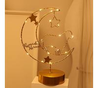 VEEKI Moon Lamp, Battery Powered LED Iron Moon and Sheep Night Light, Decorative Table Lamp for Bedroom Living Room Office Gift (Sheep), IONM-MON-S3