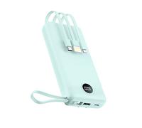 VEEKTOMX Power Bank with Built-in Cables, 20000mAh Portable Charger with 5 Outputs & 2 Inputs and LED Display, USB C Battery Pack for iPhone/iPad/Samsung S22/21/20/Android (Blue)