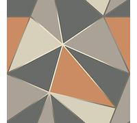 VEELIKE Abstract Apex Geometric Wallpaper Orange and Grey Triangle Boho Wall Décor Hallway Wallpaper for Bedroom Adults Self Adhesive Contact Paper Colourful Bathroom Livingroom Furniture 44.5cm×300cm
