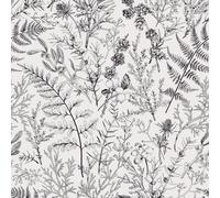 VEELIKE Black and White Botanical Juniper Fern Branches Floral Wallpaper Self-Adhesive Leaf Wallpaper for Bedroom Living Room Patterned Wall Mural Bathroom Cabinet Removable 44.5 cm × 300 cm