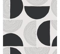 VEELIKE Black Grey Geometric Wallpaper Mid Century Modern Geometric Wallpaper for Bedroom Bathroom Patterned Sticky Back Plastic Art Wall Décor Livingroom Cabinets Wall Mural Removable 44.5cm×300cm