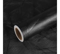 VEELIKE Black Textured Wallpaper Self Adhesive Black Wallpaper 40 cm x 300 cm Matt Patterned Sticky Back Plastic Lining Paper for Walls Bedroom Living Room Vinyl Wrap for Furniture Bathroom Washable