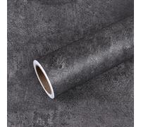 VEELIKE Dark Grey Concrete Effect Wallpaper Waterproof Durable Cement Sticky Back Plastic Roll Removable Worktop Vinyl Covering Self Adhesive Home Decoration Industrial Style 40cm x 300cm