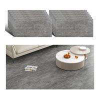 VEELIKE Grey Concrete Floor Tiles Self Adhesive Vinyl Flooring Vintage Cement Effect Vinyl Tiles Stick on Kitchen Flooring Bathroom Waterproof Peel and Stick Flooring 60cm×30cm 12 Pieces