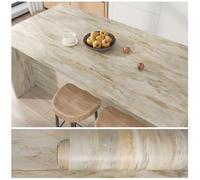 VEELIKE Grunge Slate Beige Marble Wallpaper Marble Effect Self Adhesive Vinyl Wallpaper Beige Vinyl Wrap for Kitchen Worktop Bathroom Counter Top Vinyl Covering Waterproof Removable 40cm×300cm