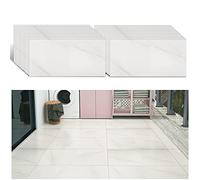 VEELIKE Light Grey Marble Floor Tiles Self Adhesive Vinyl Flooring Stick on Floor Tiles for Bathroom Waterproof Kitchen Flooring Tiles Vinyl Plank Flooring Garage Living Room 60cm x 30cm 24 Pieces