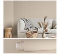 VEELIKE Matte Beige Wallpaper Vintage 40 cm × 900 cm Beige Vinyl Wrap for Furniture Sticker Self Adhesive Sticky Back Plastic Roll Washable Kitchen Wallpaper for Bedroom Bathroom Cabinets Removable