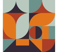 VEELIKE Orange and Blue Irregular Geometric Wallpaper Abstract Geometric Contact Paper Boho Wall Décor Bedroom Hallway Vinyl Wrap for Furniture Sticker Colourful Wallpaper for Livingroom 44.5cm×300cm