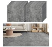 VEELIKE Self Adhesive Floor Tiles Concrete Effect Vintage Grey Vinyl Flooring Peel and Stick Floor Tiles Living Room Garge Lino Flooring Tiles Stickers Removable 30cm x 30cm 24 Pieces