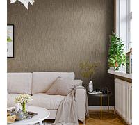VEELIKE Tan Grasscloth Wallpaper Coffee Fabric Grasscloth Contact Paper for Furniture Sticker Self Adhesive Wallpaper for Bedroom Vinyl Wrap for Kitchen Cupboards Waterproof Bathroom 40cm×300cm