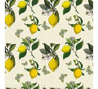 VEELIKE Vintage Lemon Branches Floral Wallpaper Beige Butterflies Citrus Flower Wallpaper Self Adhesive Leaf Contact Paper for Furniture Bathroom Patterned Contact Paper Bedroom Removable 44.5cm×300cm