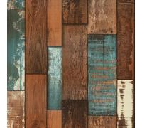 VEELIKE Vintage Wood Panel Wallpaper Self Adhesive Green Brown Wood Effect Wallpaper for Walls Bedroom Living Room Vinyl Wrap for Kitchen Cupboard Furniture Sticker Waterproof Removable 45 cm x 300 cm