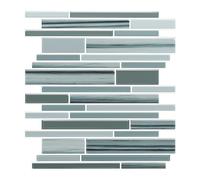 VEELIKE Wall Tiles Stick on Tiles Blue Grey Mosaic 3D Wall Stickers Self Adhesive for Bathroom Peel and Stick Backsplash Waterproof Stickers for Kitchen Laundry Room Removable 30.5cm×30.5cm 24 Pieces