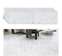 VEELIKE White Marble Floor Tile 60cm x 30cm 24 Pieces Self Adhesive Vinyl Flooring Stick on Floor Tiles Floor Stickers for Bathroom Kitchen Vinyl Tiles Waterproof Peel and Stick Living Room