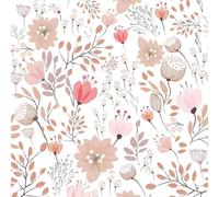 VEELIKE White Pink Floral Peel and Stick Wallpaper Botanical 44.5cm x 300cm