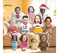 VEELU Custom Face Pillow, Personalised Funny Pillows with Face on It, Decorative Pillows with Body of Choice, Home Decor Customised Gifts Birthday Valentine's Day Christmas for Women Men Couples