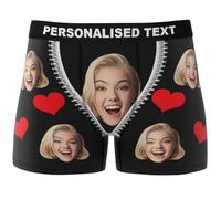 VEELU Personalised Boxers for Men Personalised Gifts for Men Husband Boyfriend Custom Face Boxer Shorts Personalised Men’s Underwear for Valentine’s Day Anniversaries Weddings