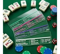VEELU Personalised Mahjong Line Reader with Rules, Custom Name Acrylic Mah jong Lines Finder, Customised Mah Jong Card Line Reader Accessories for Party & Mahjong Lovers (01)