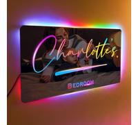 VEELU Personalised Name Mirror Led Light - Light Up Mirror Night Light - Wall Decoration - Bedroom Decoration Custom Name Night Light-Valentine's Day Christmas Birthday Custom Gift for Wife Friend