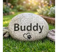 VEELU Personalised Pet Memorial Stones for Dogs & Cats, Custom Deep Laser Engraved Name Grave Marker, Outdoor Pet Headstone Memorial Gift for Pet Loss, Small Medium Large