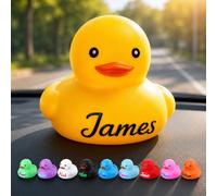 VEELU Personalised Rubber Duck with Name, Custom Rubber Duck Gift, Funny Duck Car Accessory for Women, Cute Dashboard Ornament, Personalised Gift for Women Men, Birthday Christmas (01)