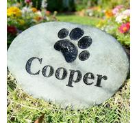 VEELU Personalized Pet Memorial Garden Stones, Custom Natural Rock Pet Memorial Stone with Name, Pet Loss Gift, Temporary Grave Marker, Dog or Cat Headstone, Dog Memorial Gift for Loss of Dog
