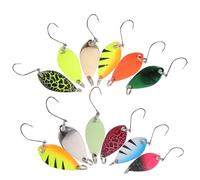 Veemoon 1 Box of Stainless Steel Fishing Spoons Lure Set with Assorted Colours, Vivid Appearance, and Attracting Different Kinds of Fish, for Outdoor Fishing