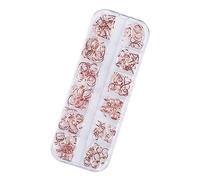 Veemoon 1 Box Rose Gold Metal Nail Art Rivets Box DIY Nail Accessories for Fingernail Decoration Salon and Home Use Easy to Apply for Glamorous