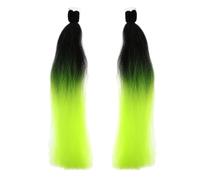 Veemoon 1 Pair Black Synthetic Fiber Helmet Wig with Double Braided Ponytails for Motorcycle Helmet Not Easy to Knot and Easy to Take Care of Stylish Decorative Hair Extensions