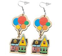 Veemoon 1 Pair Charming Wooden Dangle Earrings for Women Bohemian Pendant Style Lightweight and Eye Catching for Anniversaries Birthdays Valentine Day and More