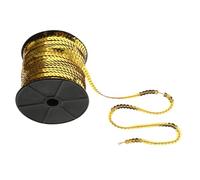 Veemoon 1 Roll Golden Flat Sequin Strip 6mm PVC Sequins for Sewing with Brilliant Shine and Easy to Sew Features, for DIY Projects and Crafts Embellishments