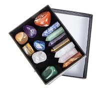 Veemoon 1 Set Amethyst Chakra Stones for Meditation and Healing Portable Crystal Pillars Natural Stone Set for Relaxation and Massage for Home Decor and Therapy