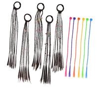 Veemoon 1 Set Colorful Braided Hair Extensions Neon Hair Accessories with Clips for Stylish Fake Braid Headdress for Parties and Daily Wear