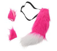Veemoon 1 Set Fox Ears and Tail - Furry Clip-On Fox Ear with Tail Animal Costume Accessories for New Year Halloween Cosplay or Themed Parties - Fancy Dress Prop for Women or Teens