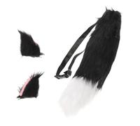 Veemoon 1 Set Fox Ears and Tail Kit - Furry Clip-On Fox Ear with Tail Animal Costume Accessories for Halloween Cosplay or Themed Parties - for Women and Teens Fancy Dress