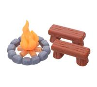 Veemoon 1 Set Miniature Campfire Model with Stone Pile for Dollhouses