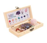 Veemoon 1 Set Natural Quartz Crystal Specimens Set Raw Mineral Stones for Meditation Home Decor and DIY Projects Thoughtful with Box for Friends and Family
