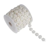 Veemoon 10 Meters Rose Chain Sewing Trim Flower Embellishment Plastic Decorative Accessories Elegant Charming Style for Garment Clothes and Dancing Party