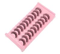 Veemoon 10 Pairs Curly False Eyelashes for Women Natural Volume Wispy Fake Lashes for Parties Daily Wear and Eye Catching Looks