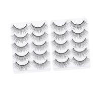 Veemoon 10 Pairs Faux Eyelashes Artificial Makeup Lash Fake Natural Lash for Eyelash Extension Soft Wispy Design Natural Look