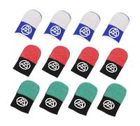 Veemoon 10 Pairs Night Glow Gaming Finger Sleeves with Anti-slip Sweat-resistant Fabric Responsive Touchscreen Thumb Covers for Mobile Phone Game Controllers Breathable Conductive Gloves