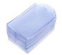 Veemoon 10 Pcs Clear Luggage Tags with Prepunched Transparent PVC Name Badge Holders for Travel Suitcases Sealed Card Sleeves for Baggage Identification and Cruise Use