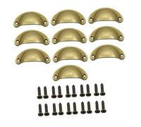 Veemoon 10 Pcs Retro Style Door Knobs Vintage Fe-ni Alloy Decorative Handles for Cabinets Cupboards Antique Look Practical Furniture Pulls with Easy Installation