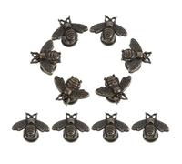 Veemoon 10 Pcs Vintage Bee-Shaped Cabinet Knobs, Single Hole Dresser and Wardrobe Handles, Antique Bronze Small Drawer Pulls for Bedroom and Closet Furniture