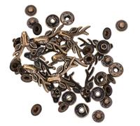 Veemoon 10 Sets Retro Deer Shape Snap Fasteners - Retro Metal Clasp Buckles with Base for Leather Craft, Sewing, Handbags and Tote
